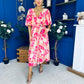 Julia Cape Detailed Midi Dress Floral Primrose