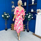Julia Cape Detailed Midi Dress Floral Primrose