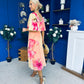 Julia Cape Detailed Midi Dress Floral Yellow