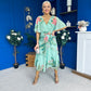 Julia Cape Detailed Midi Dress Floral Pastel