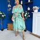 Julia Cape Detailed Midi Dress Floral Pastel