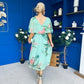 Julia Cape Detailed Midi Dress Floral Pastel