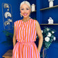 Remi Stripe Detail Top & Skirt Set Pink