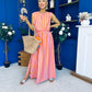 Remi Stripe Detail Top & Skirt Set Pink