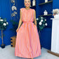 Remi Stripe Detail Top & Skirt Set Pink