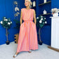 Remi Stripe Detail Top & Skirt Set Pink