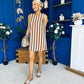 Lysa Striped Mini Shift Dress Coco Blue