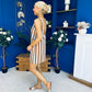 Lysa Striped Mini Shift Dress Coco Blue