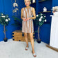 Lysa Striped Mini Shift Dress Coco Blue