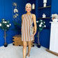 Lysa Striped Mini Shift Dress Coco Blue