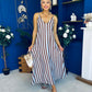 Bobi Striped Maxi Dress Dress Coco Blue