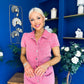 Marissa Short Sleeve Denim Jumpsuit Rose