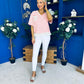 Rianna Lace Detail Striped Top Pink