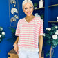 Rianna Lace Detail Striped Top Pink