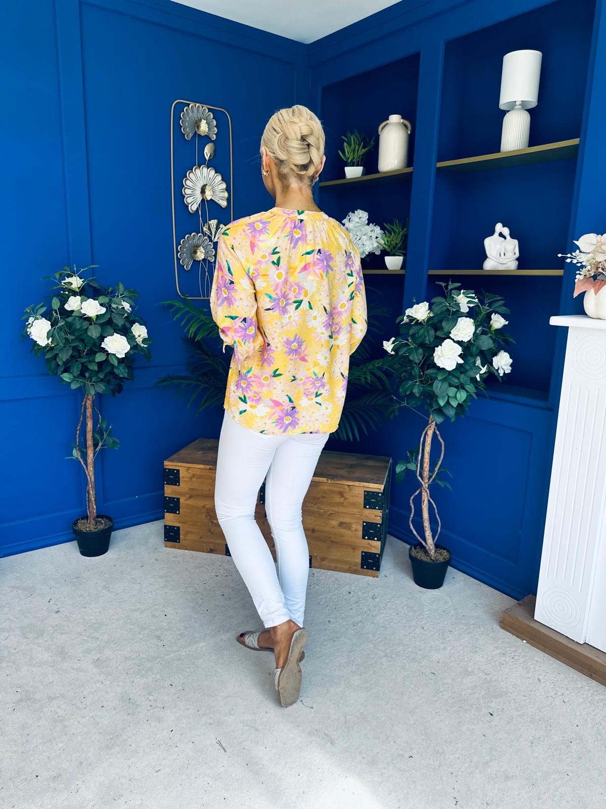 Pepa Detailed Blouse Floral Yellow