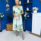 Willow Detailed Bardot Midi Dress Floral Pastel