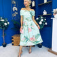Willow Detailed Bardot Midi Dress Floral Pastel
