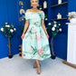 Willow Detailed Bardot Midi Dress Floral Pastel
