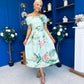 Willow Detailed Bardot Midi Dress Floral Pastel
