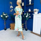 Willow Detailed Bardot Midi Dress Floral Pastel