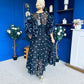 Ethna Frill Sleeve Occasion Dress Polka Black