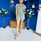 Riley Short Sleeve Denim Playsuit Khaki