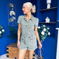 Riley Short Sleeve Denim Playsuit Khaki