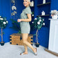 Riley Short Sleeve Denim Playsuit Khaki