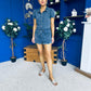 Riley Short Sleeve Denim Playsuit Navy