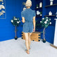 Riley Short Sleeve Denim Playsuit Navy