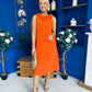 Yasmin Drape Detail Midi Dress Amber