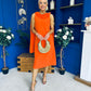 Yasmin Drape Detail Midi Dress Amber