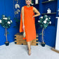 Yasmin Drape Detail Midi Dress Amber