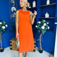 Yasmin Drape Detail Midi Dress Amber