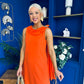 Yasmin Drape Detail Midi Dress Amber