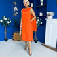 Yasmin Drape Detail Midi Dress Amber
