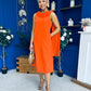 Yasmin Drape Detail Midi Dress Amber