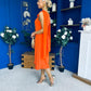 Yasmin Drape Detail Midi Dress Amber