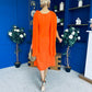 Yasmin Drape Detail Midi Dress Amber