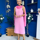 Yasmin Drape Detail Midi Dress Pwr Pink