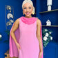 Yasmin Drape Detail Midi Dress Pwr Pink