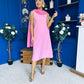 Yasmin Drape Detail Midi Dress Pwr Pink