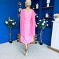 Yasmin Drape Detail Midi Dress Pwr Pink