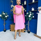 Yasmin Drape Detail Midi Dress Pwr Pink