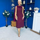 Yasmin Drape Detail Midi Dress Wine