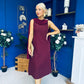Yasmin Drape Detail Midi Dress Wine