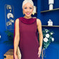 Yasmin Drape Detail Midi Dress Wine