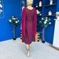 Yasmin Drape Detail Midi Dress Wine