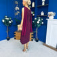 Yasmin Drape Detail Midi Dress Wine