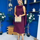 Yasmin Drape Detail Midi Dress Wine